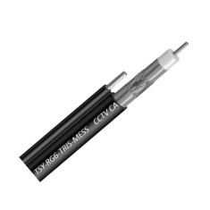 Cablu Coaxial RG6 TRISHIELD autoportant, 305m, negru TSY-RG6-TRIS-MESS