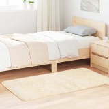 vidaXL Covor shaggy cu pom &icirc;nalt, NAVARRA, crem, 80x150 cm, poliester