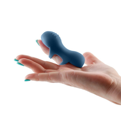 Vibrator Clitoridian Desire Fingerella, Albastru foto