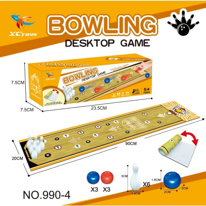 Joc de Bowling, Flippy, Covoras, 6 Popice, 6 Mingi, Multicolor, 23.5x7.5x7.5 cm