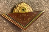 QW9 N 21 - Insigna - tematica comunism - Fruntas in munca patriotica locul I