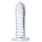 Manșon pentru penis BAILE Penis Sleeve, pentru stimulare intensă și &icirc;ngroșare, lungime 14 cm, din silicon, transparent
