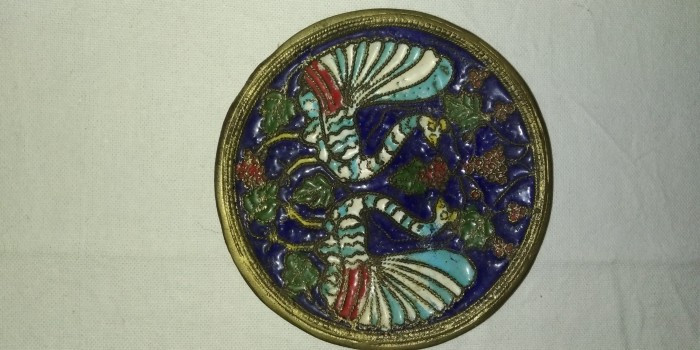 Vintage Greek Cloisonn&eacute; Byzantine Mosaic a