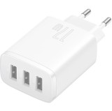 INCARCATOR retea Baseus Compact,17W, 3 x USB 5V/2.1A, alb &quot;CCXJ020102&quot; (timbru verde 0.18 lei) - 6932172606978