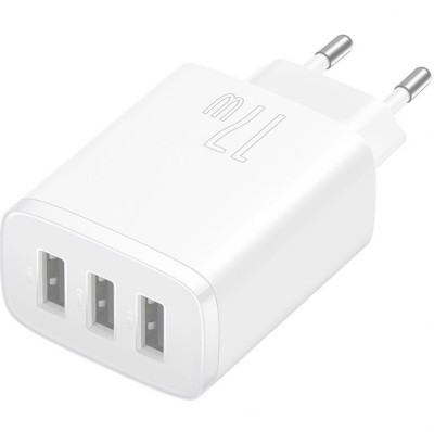 INCARCATOR retea Baseus Compact,17W, 3 x USB 5V/2.1A, alb &amp;quot;CCXJ020102&amp;quot; (timbru verde 0.18 lei) - 6932172606978 foto