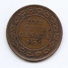 Canada 1 Cent 1911- George V (no DEI GRA) Bronz, 25.4 mm KM-15
