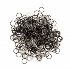 Set 1000 bucati elastice pentru par, transparent si negru foto