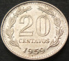 Moneda 20 CENTAVOS - ARGENTINA, anul 1959 *cod 1529 A, America Centrala si de Sud