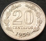 Cumpara ieftin Moneda 20 CENTAVOS - ARGENTINA, anul 1959 *cod 1529 A, America Centrala si de Sud