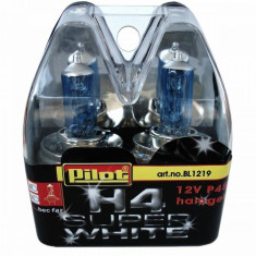 Set 2 becuri auto cu halogen Pilot H4 Super White, 12V, 60/55W, P45t foto