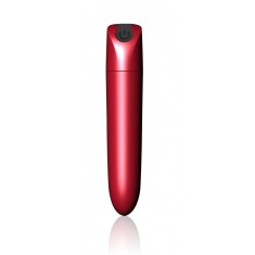 Glont Vibrator Ginger, 12 Moduri Puternice Vibratii, ABS, USB, Rosu Metalizat, 9.2 cm, Guilty Toys, Glamour