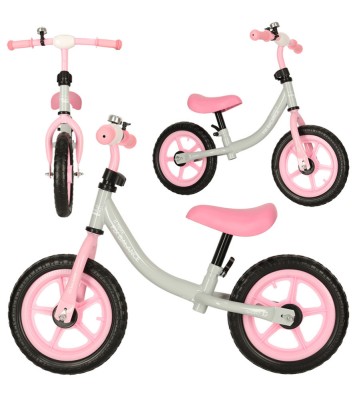 Bicicleta fara pedale Trike Fix Balance, alb-roz foto