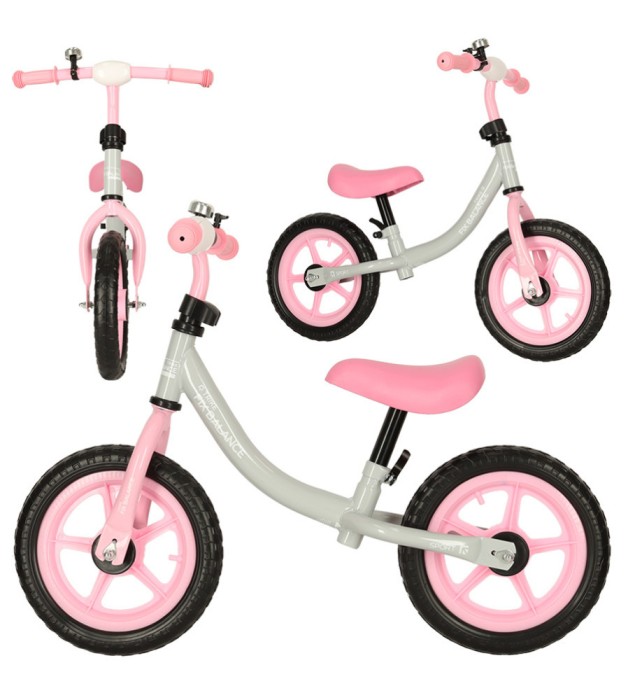 Bicicleta fara pedale Trike Fix Balance, alb-roz
