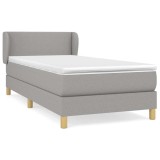 Cumpara ieftin Pat continental cu saltea, gri deschis, 80x200 cm, textil
