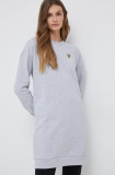 Lyle &amp; Scott rochie din bumbac culoarea gri, mini, drept