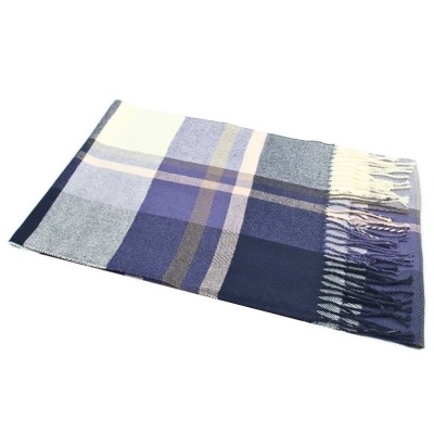 Fular barbatesc cu franjuri albastru foto