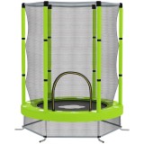 AIYAPLAY Trambulină pentru Copii 3-6 Ani cu Plasă de Siguranță, Փ140x190 cm, Verde | Aosom Romania