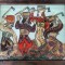 Andrzej GALEK (1916&ndash;1993)-Cazaci dans&acirc;nd cu topoare (Podhala), pictură pe sticlă