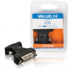 Adaptor DVI, VGA tata - DVI-I 24 + 5-pini mama, negru foto