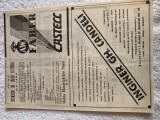 afis original reclama antebelica societati inginer Candeli , Faber Castell ,Regalitate Romania .Anii 1930 .Dimensiuni aproximativ format A4