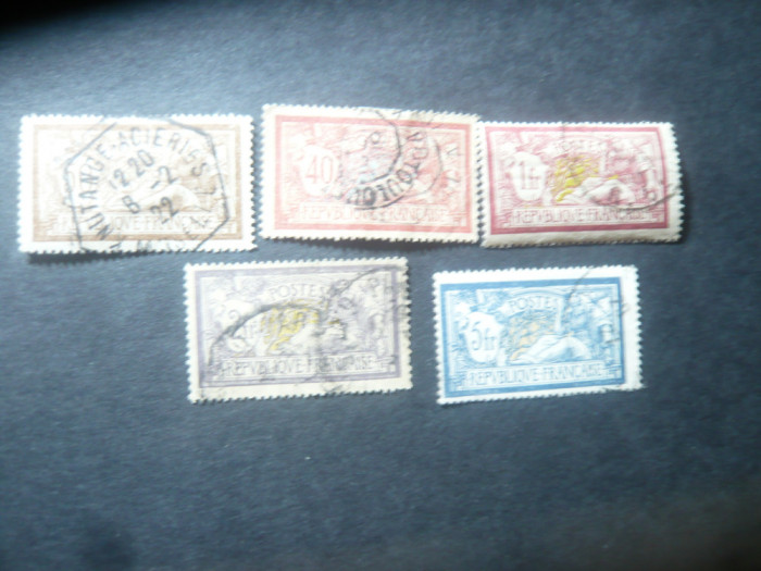 Serie Franta 1900 - Alegorie tip Merson , 5 valori stampilate