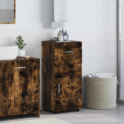 vidaXL Dulap de Baie cu ușă TULUM Stejar afumat 37 x 31.5 x 82 cm 880346 foto