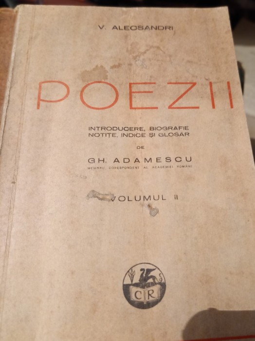 V ALECSANDRI POEZII ADNOTATA GH .ADAMESCU VOL II.1940