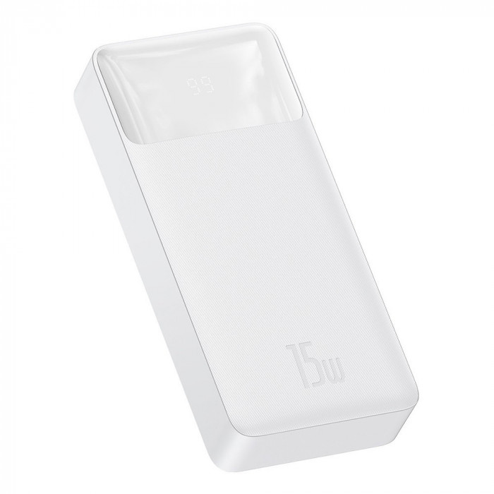 Baterie externa 20000mAh, 15W - Baseus Bipow Digital Display (PPBD050102) - White