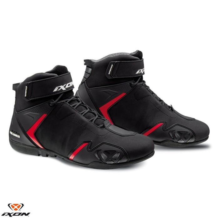 Ghete pentru scuter - motocicleta Roadster barbati All Season Ixon model Gambler WP MS culoare: negru/rosu (100% waterproof) 39