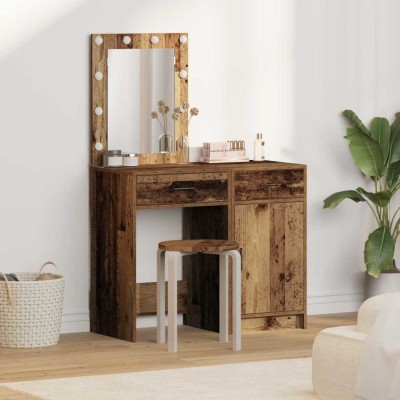 vidaXL Masă de Machiaj 2 pcs Maro 50 x 41 x 135 cm Lemn compozit foto