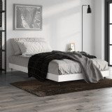 Cadru de pat, alb, 90x190 cm, lemn prelucrat, vidaXL