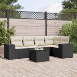 Cumpara ieftin Gossi set mobilier de gradina cu perne, 6 piese, negru, poliratan