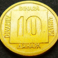 Moneda 10 DINARI / DINARA - RSF YUGOSLAVIA, anul 1988 *cod 2086 - modelul nou