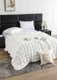 Cumpara ieftin Patura cocolino de lux din blana artificala de iepure 200x230cm,alba-F096