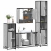 VidaXL Set de mobilier de baie 4 piese Lemn stratificat gri Sonoma 3301223