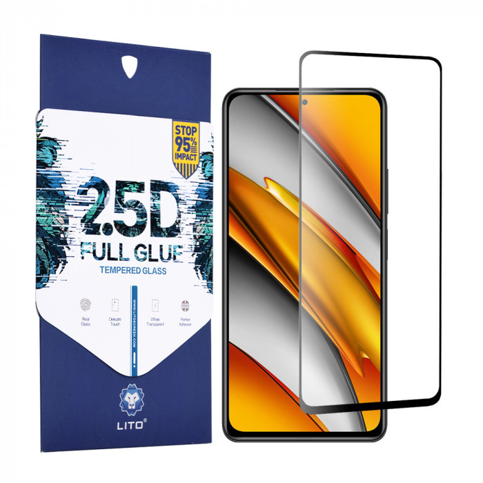 LITO - 2.5D Folie sticla Full - Xiaomi Poco F3 - Negru