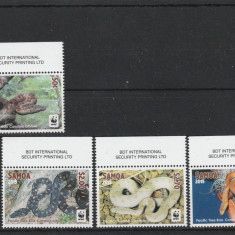 Samoa 2015-Fauna,WWF,Reptile,Serpi,serie 4 val.,Partea I,MNH,Mi.1218-1221