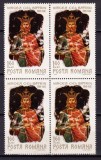 ✅ RO 1968 LP 675 " 550 de ani de la moartea lui Mircea cel Batran " , serie in bloc de 4 , MNH