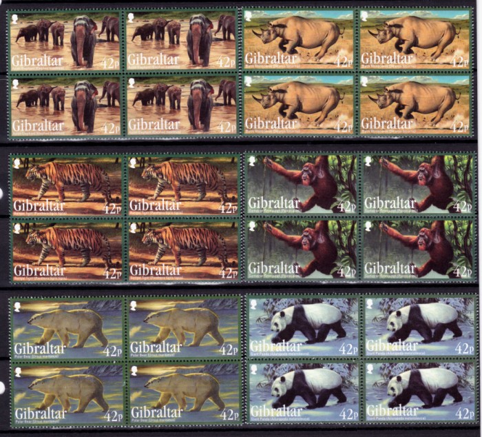 ✅(S17) Gibraltar 2011 ,&quot;Specii de animale I&quot;, serie bloc 4 ,nominal &pound;10.08 ,MNH