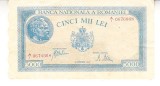 B12 - Bancnota Romania - 5000 lei - emisiune 28 septembrie 1943 filigran Traian