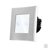 Intrerupator Dublu cu Variator si Touch din Sticla si Rama de Aluminiu LUXION SmartElectro IntelligentHouse