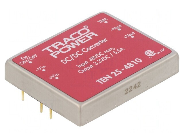 Convertor DC/DC 25W 36-75V la 3.3V 5500mA