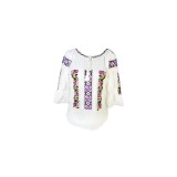 Cumpara ieftin Ie Traditionala Alba pentru Fetite cu Motiv Floral - ITF16