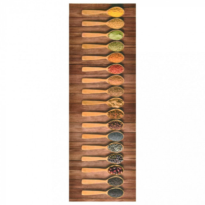 Gossi covoras de bucatarie, lavabil, model linguri, 45x150 cm