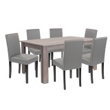 Set de masă Leon 6 1 stejar York gri