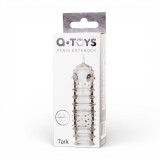 Manșon pentru penis A-TOYS Tark, pentru &icirc;ngroșare și stimulare intensă, texturat, cu striații, transparent, 14 cm