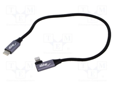 Cablu USB 2.0 Apple Lightning și USB C 0,3m AKYGA foto