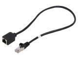 Prelungitor RJ45 0,5m Negru F/UTP Cat5e