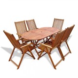 Cumpara ieftin Gossi set mobilier de exterior, 7 piese, lemn masiv de acacia