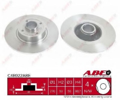 Disc frana RENAULT MEGANE II (BM0/1, CM0/1) (2002 - 2011) ABE C4R022ABE foto